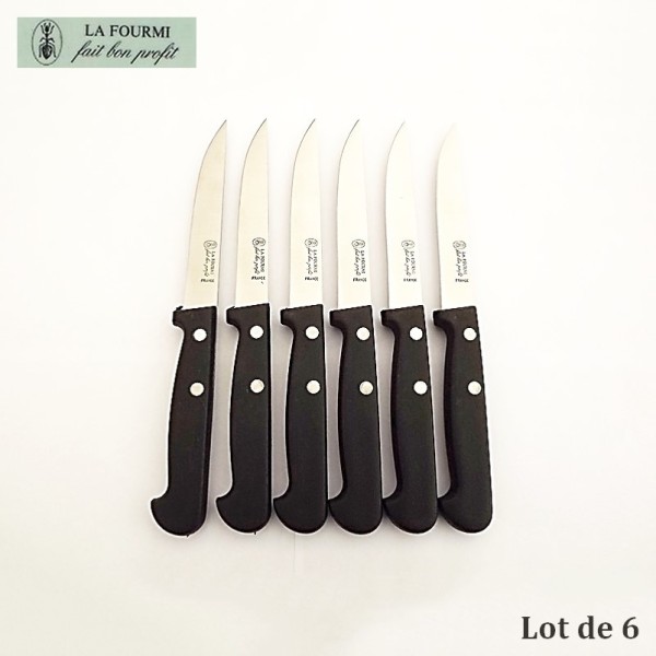 Lot La Fourmi, 1 couteau chef + 6 couteaux steak/office + 1